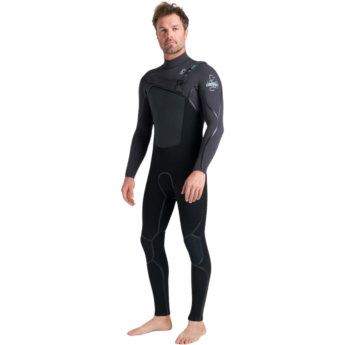 2026 C-Skins Mens Nuwave Wired 5/4mm Chest Zip Wetsuit CWI54MC - Black / Meteor / Blue